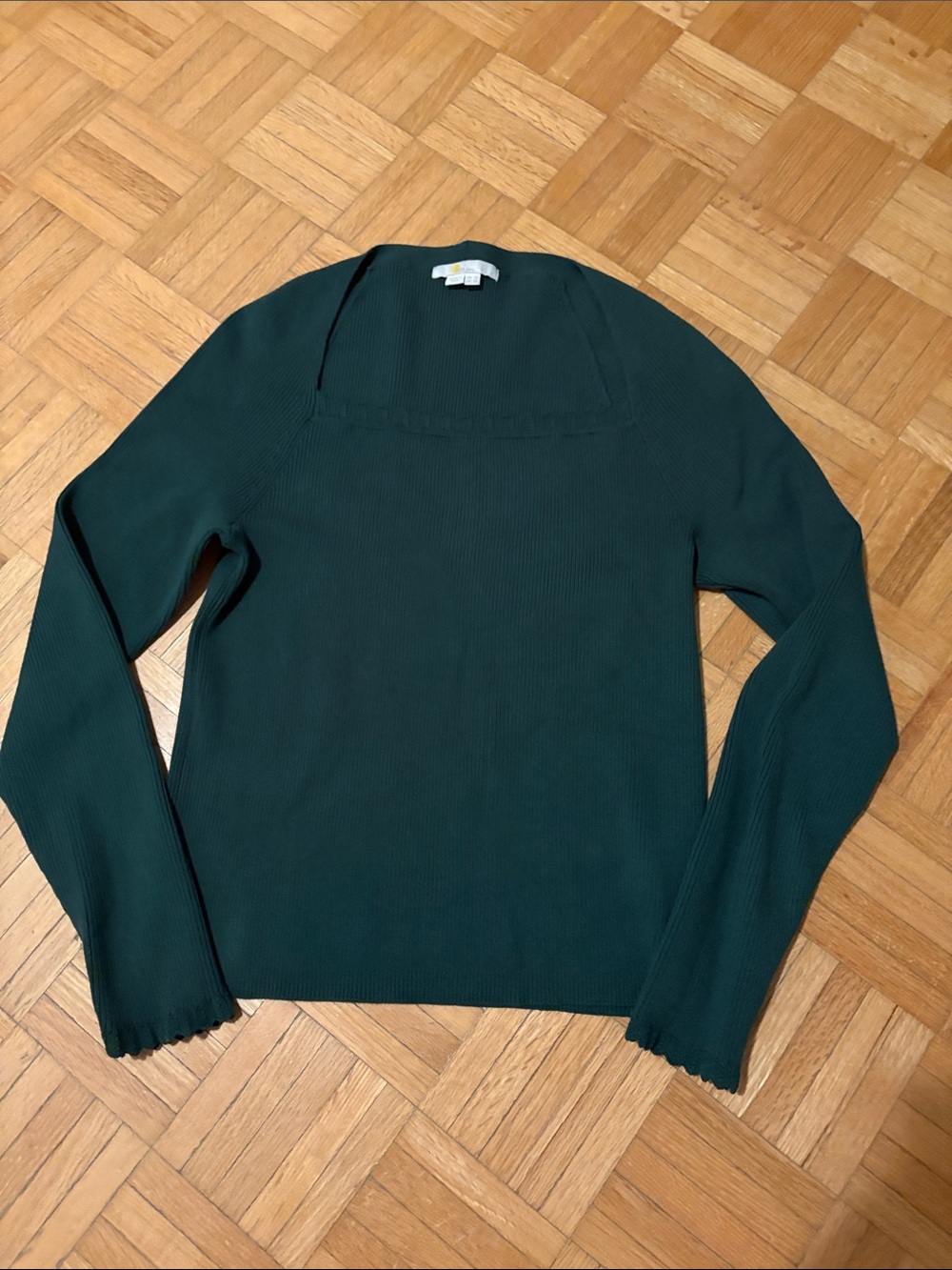 Boden Dark Green Ribbed Long-Sleeve Women's Sweater